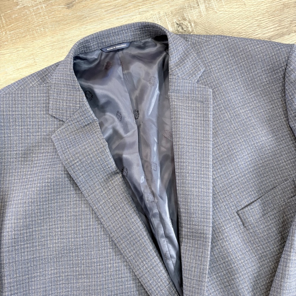 Ralph Lauren Mens 56R Wool Blend Natural Stretch Blazer Sport Coat Blue Grey